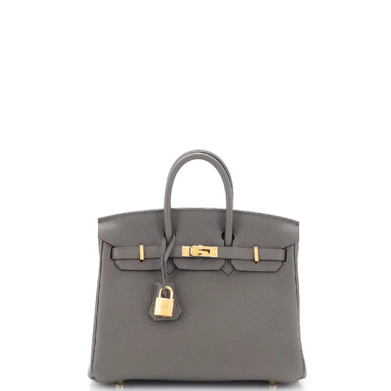 Birkin Handbag Grey Togo with Gold Hardware 25