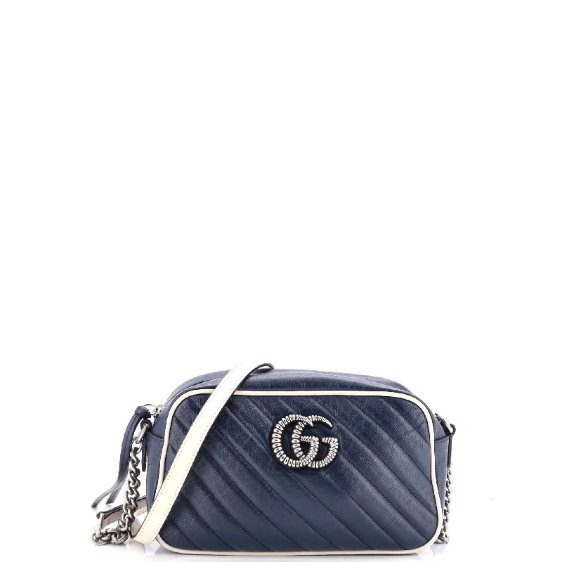 GG Marmont Shoulder Bag Diagonal Quilted Leather Small