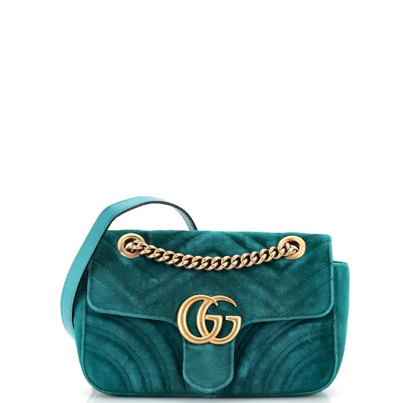 GG Marmont Flap Bag Matelasse Velvet Mini