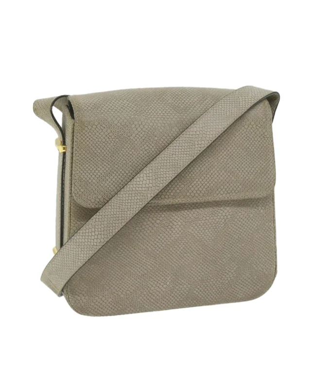 Gray Leather Shoulder Bag with Adjustable Strap - Salvatore Ferragamo