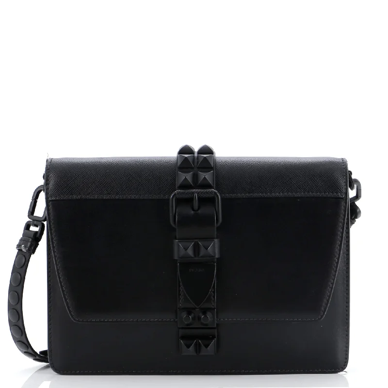 Monochrome Elektra Shoulder Bag Studded Leather Small