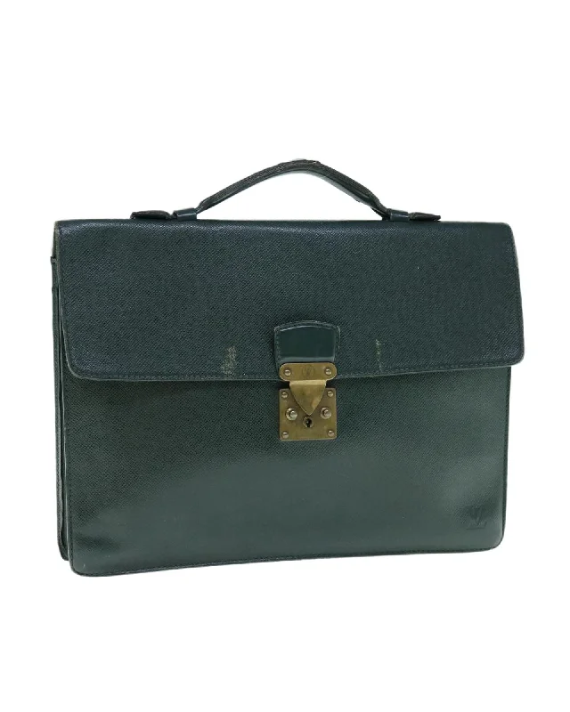 Taiga Leather Business Bag in Epicea Color