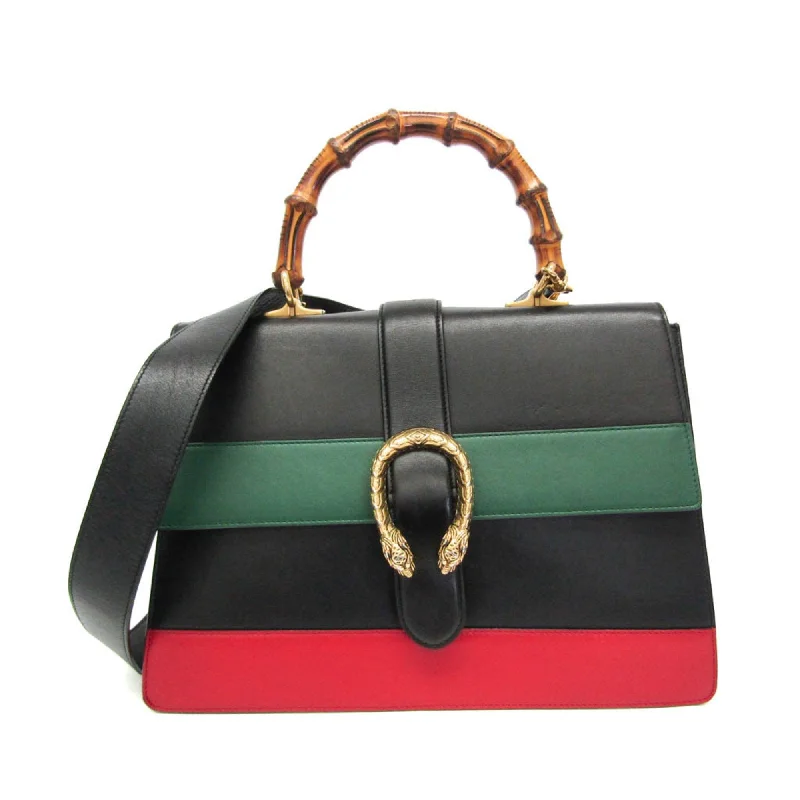 Gucci Bamboo  Leather Shoulder Bag (Pre-Owned)