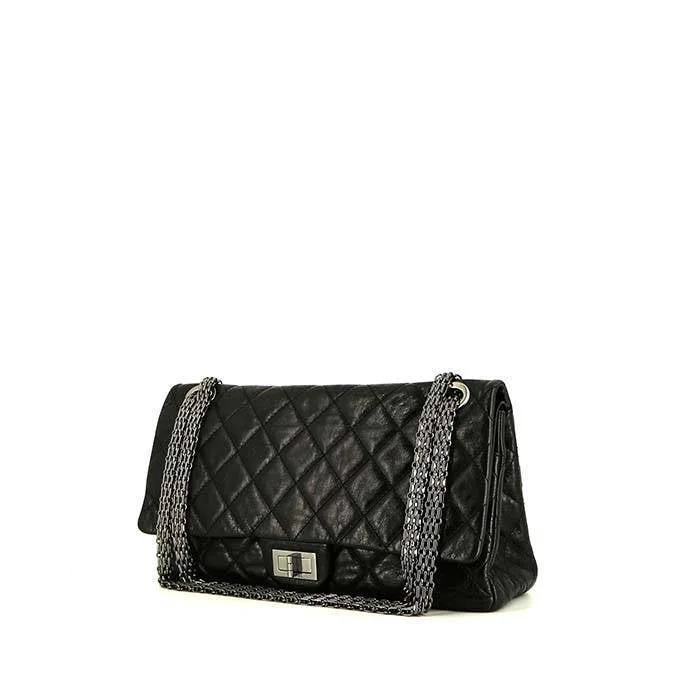 Chanel 2.55 shoulder bag in black quilted leather