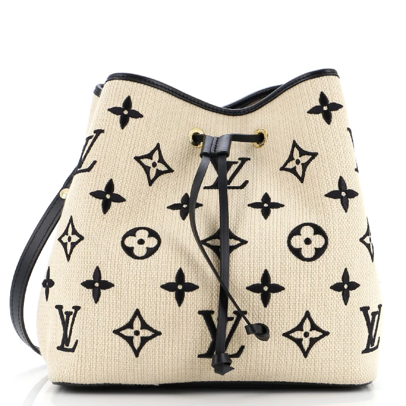 NeoNoe Handbag Monogram Giant Embroidered Cotton MM