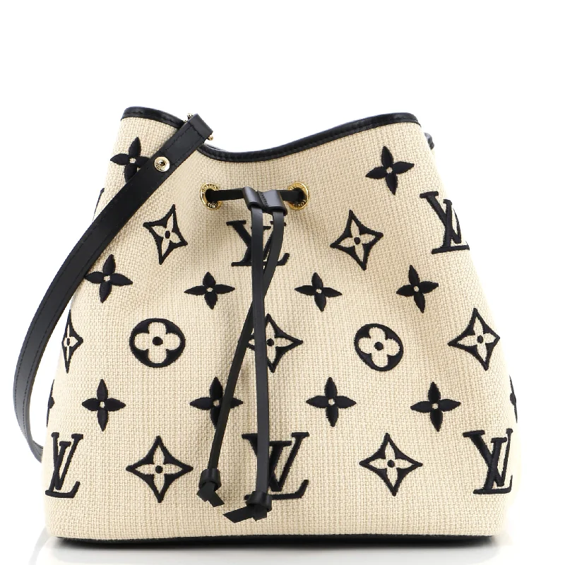 NeoNoe Handbag Monogram Giant Embroidered Cotton MM