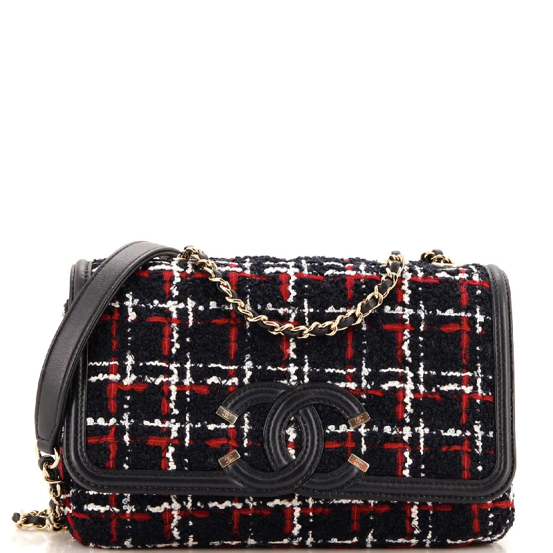 Filigree Flap Bag Quilted Tweed Small