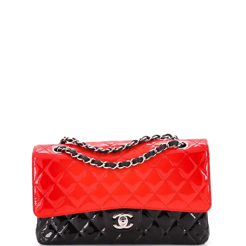 Bicolor Classic Double Flap Bag Quilted Patent Medium