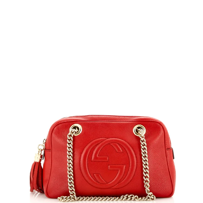 Soho Chain Zip Shoulder Bag Leather Small