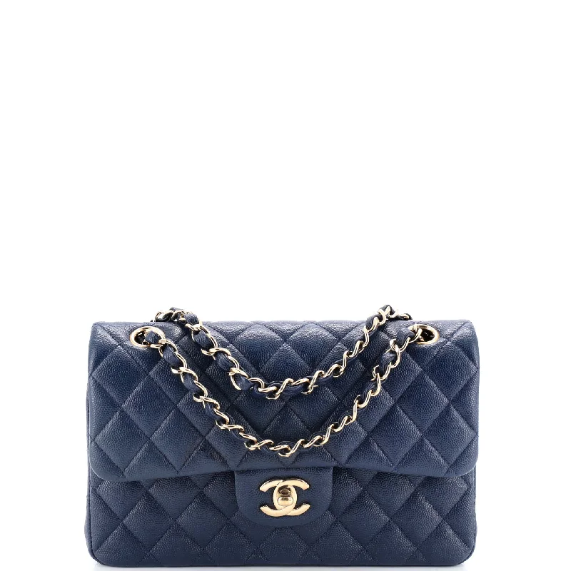 Classic Double Flap Bag Quilted Caviar Small