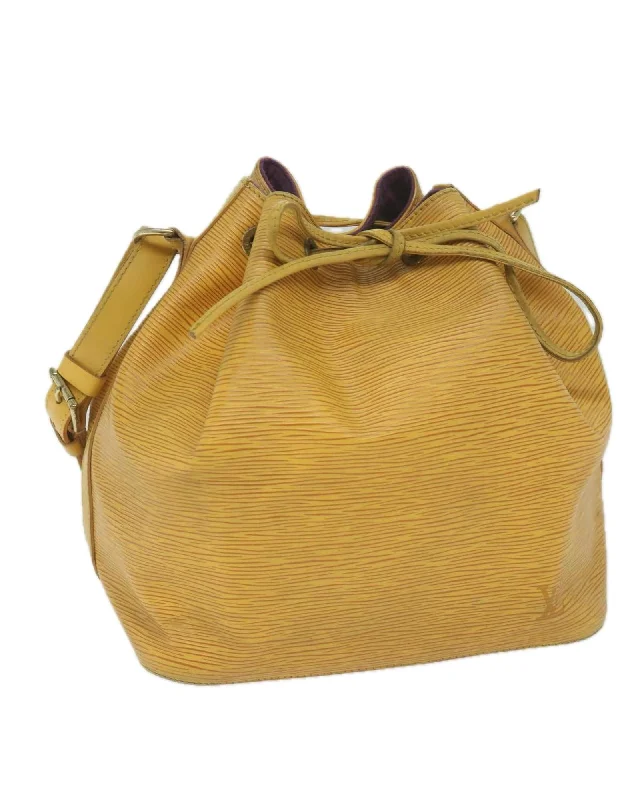 Yellow Epi Leather Shoulder Bag with Tassels and Adjustable Strap