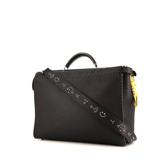 Fendi Peekaboo Selleria large model shoulder bag in black leather