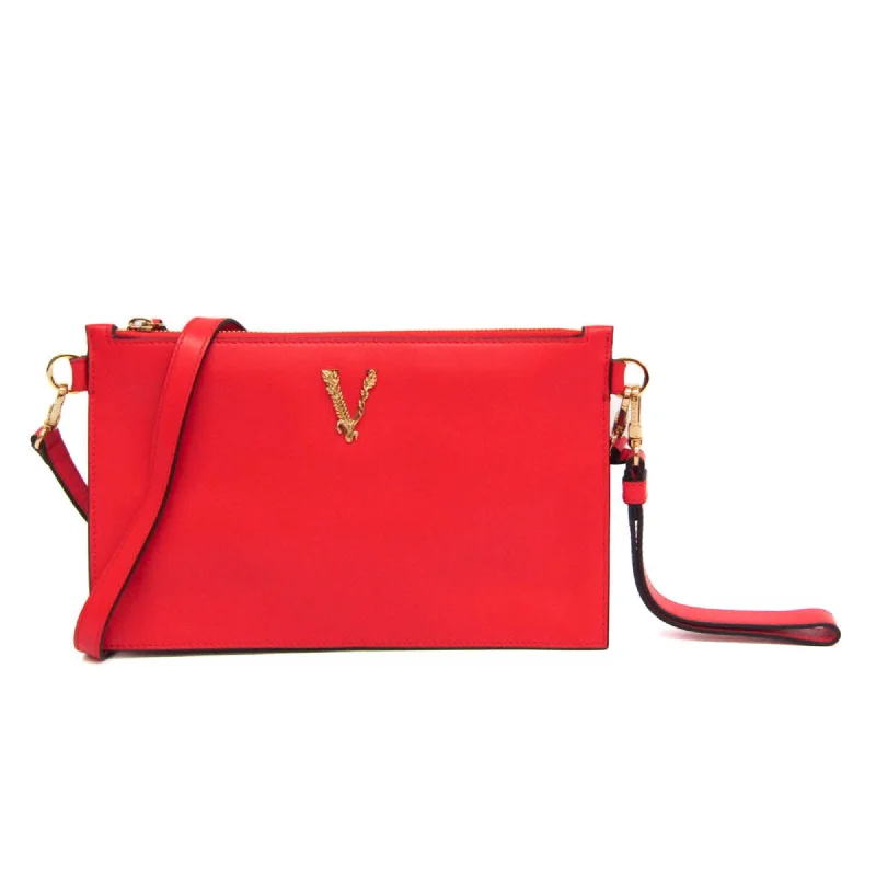 Versace Virtus  Leather Shoulder Bag (Pre-Owned)