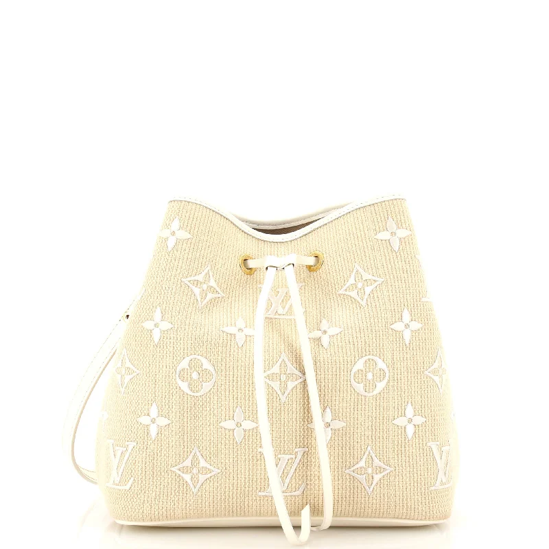 NeoNoe Handbag Monogram Giant Embroidered Cotton MM