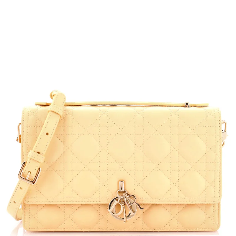 My Dior Top Handle Flap Bag Cannage Quilt Lambskin Mini