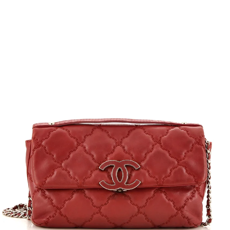 Double Stitch Hamptons Flap Bag Quilted Calfskin Mini