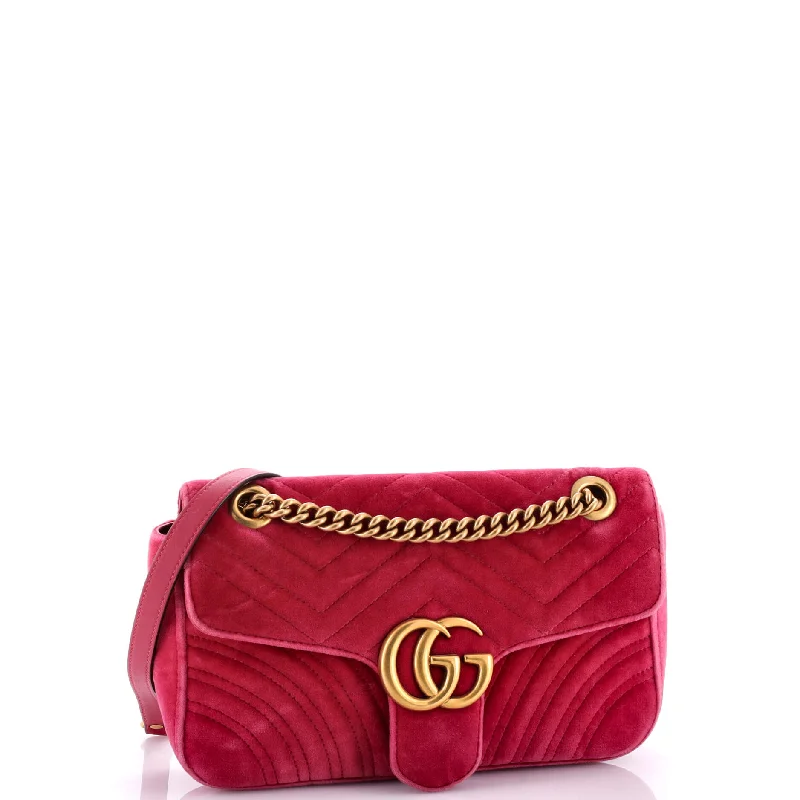 GG Marmont Flap Bag Matelasse Velvet Small