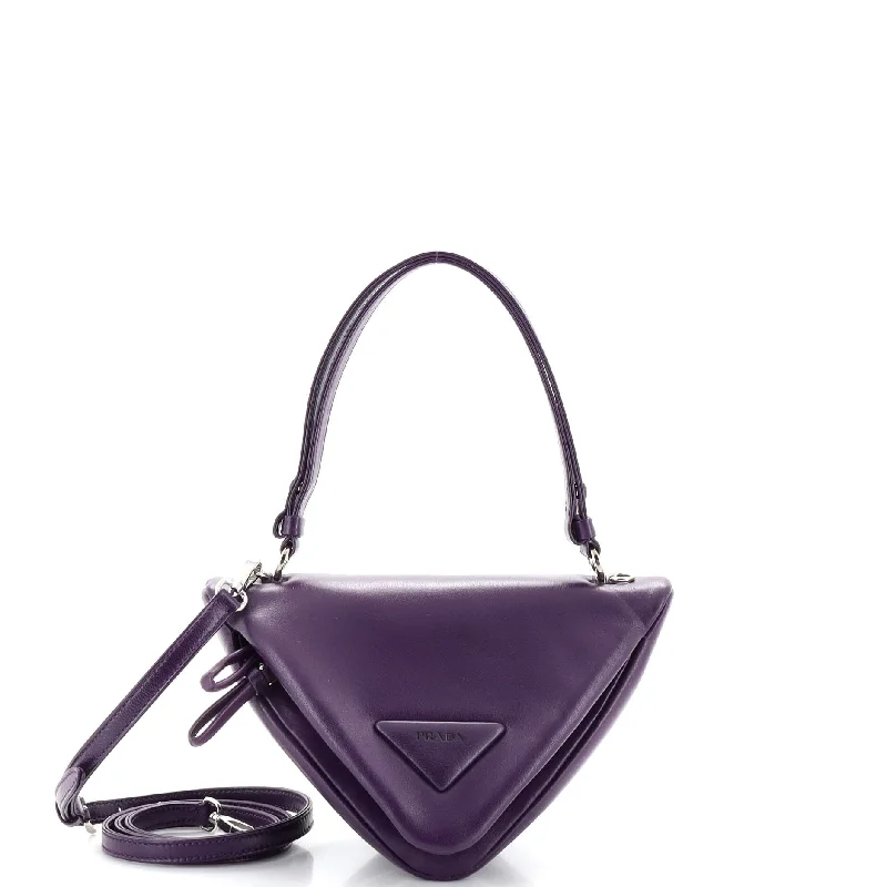 Triangle Convertible Zip Handbag Leather Small