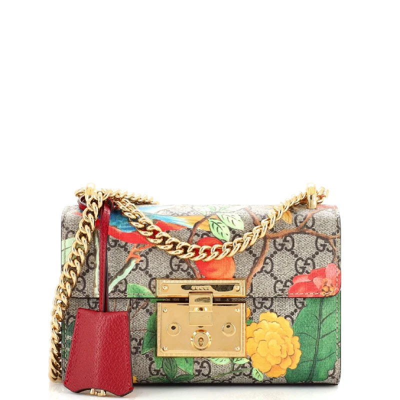 Padlock Shoulder Bag Tian Print GG Coated Canvas Small