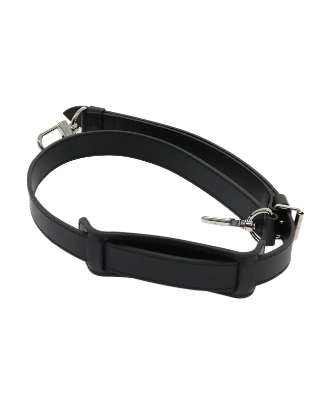 Adjustable Leather Shoulder Strap - Black