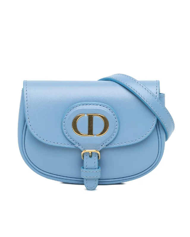 Micro Leather Crossbody Bag with Buckle Detail and Magnetic Closure