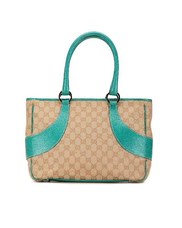 Gucci GG Canvas Tote Bag BeigeGreen