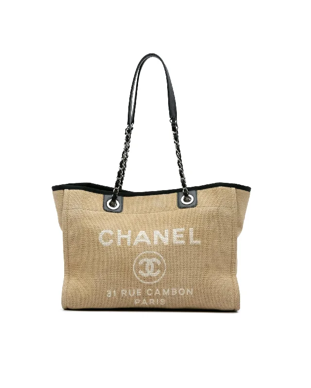 Chanel 31 Rue Cambon Beige Canvas Tote Bag