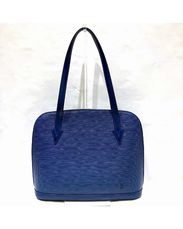 Blue Leather Tote Bag for Women - Good Condition