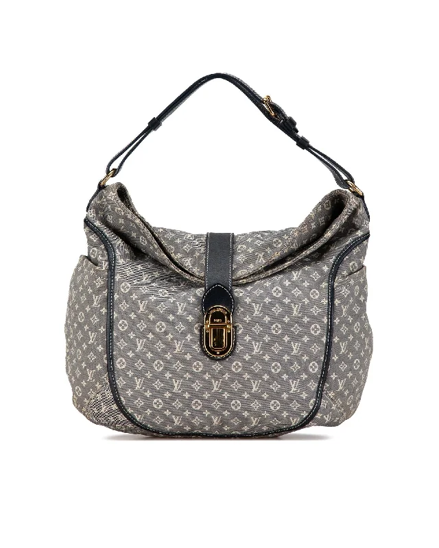 Monogram Canvas Bag with Leather Strap and Exterior Pockets