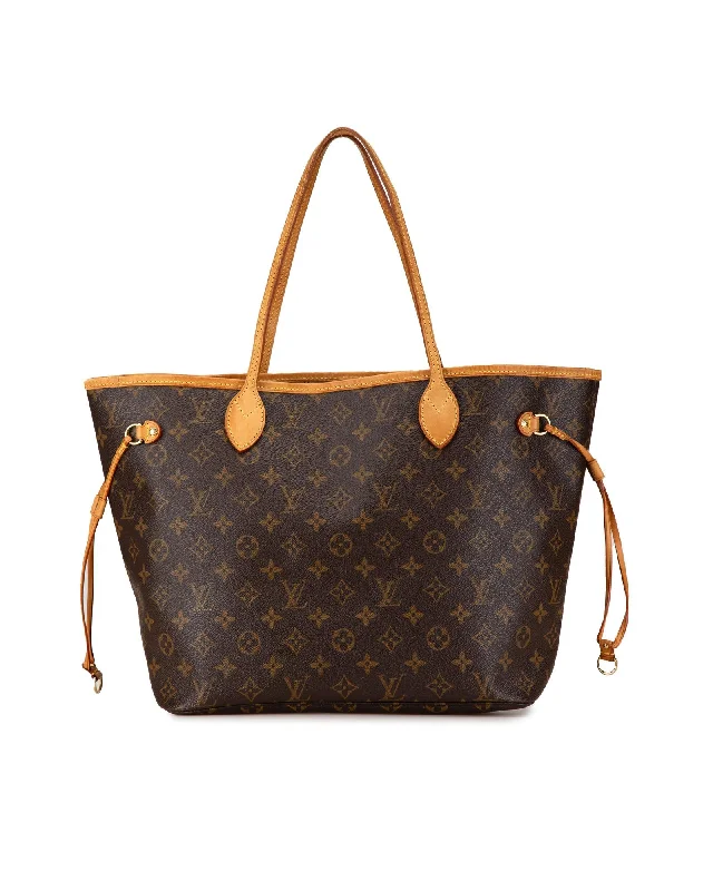 Monogram Canvas Tote with Leather Handles and Interior Zip Pocket