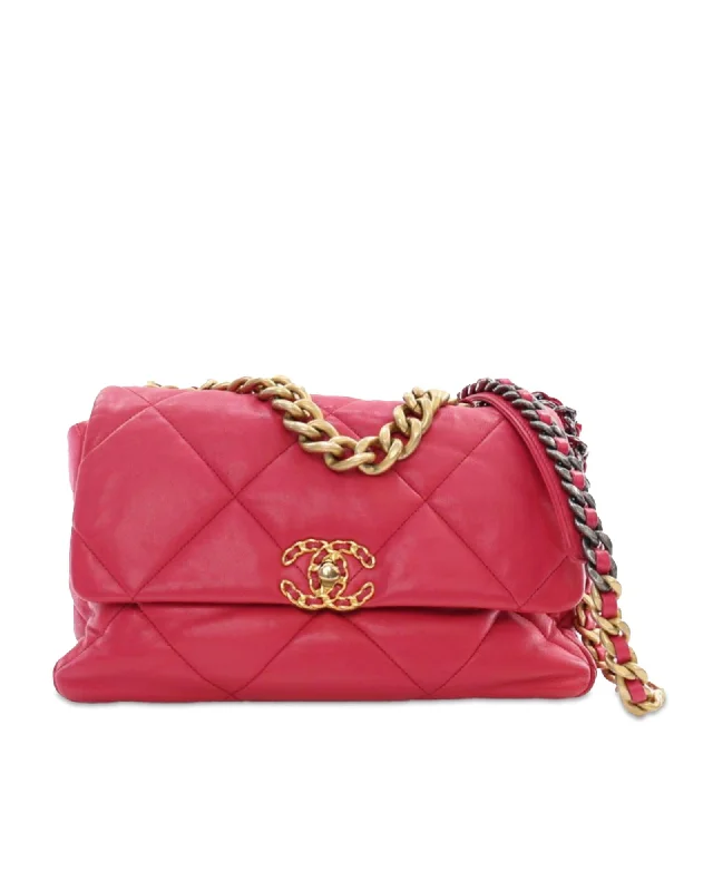 Quilted Lambskin Flap Bag with Gold-Tone Chain Handle