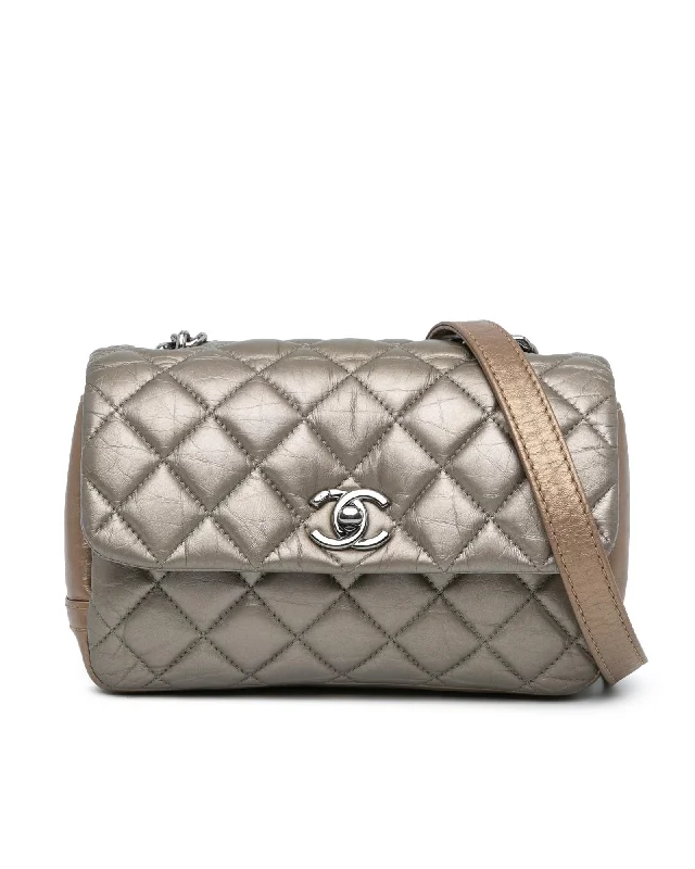 Mini Quilted Calfskin Flap Bag with Chain Shoulder Strap