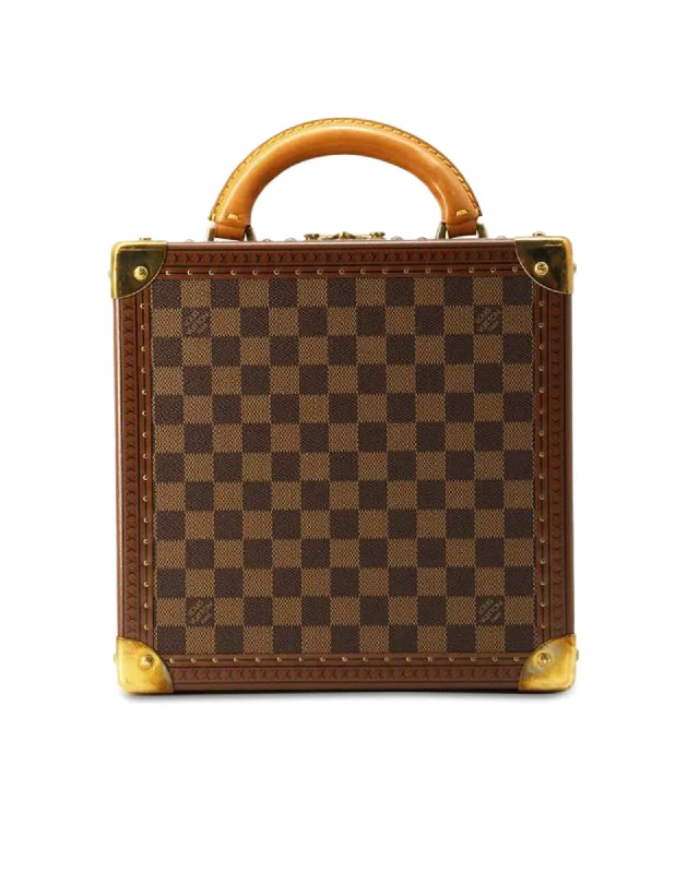 Damier Canvas Cotteville with Rolled Top Handle and Key Latch Closure