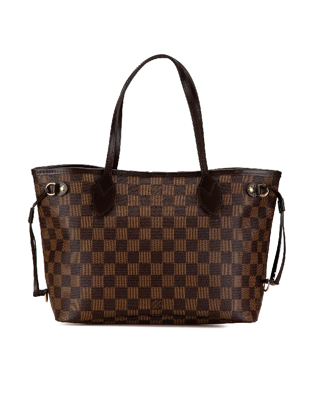 Damier Canvas Tote with Leather Trim and Interior Zip Pocket