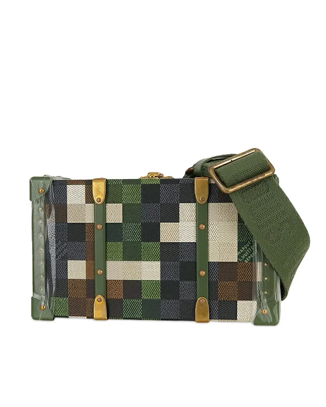 Damoflage Canvas Crossbody Wallet with Metal Latch Closure