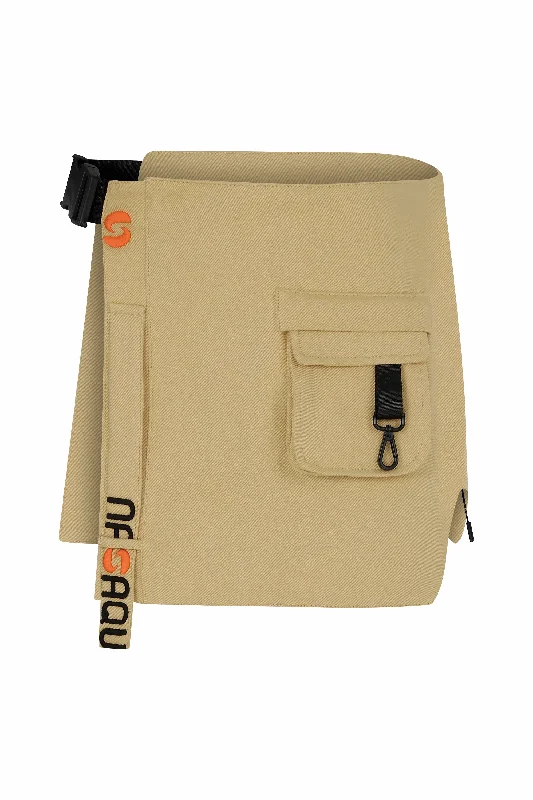 AQRU ADJUSTABLE RECYCLED COTTON WAIST ACCESSORIES UNISEX BAG - BEIGE