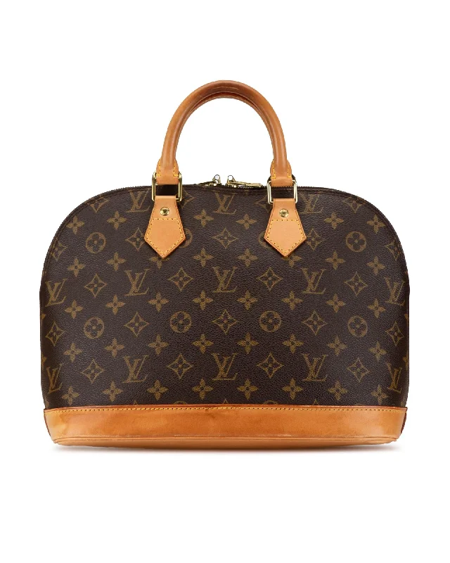 Monogram Canvas Alma PM with Vachetta Leather Trim and Rolled Handles