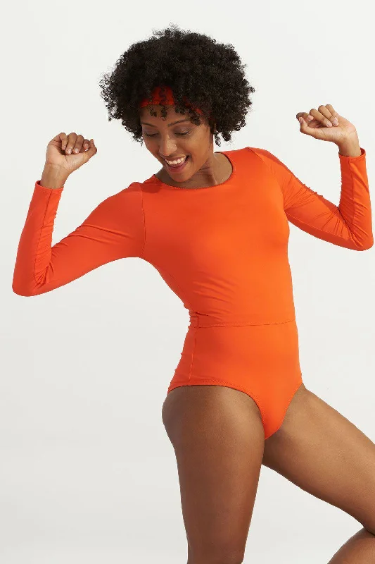 Eco-friendly One Piece Ballerina Swimsuit - Papaya Solo