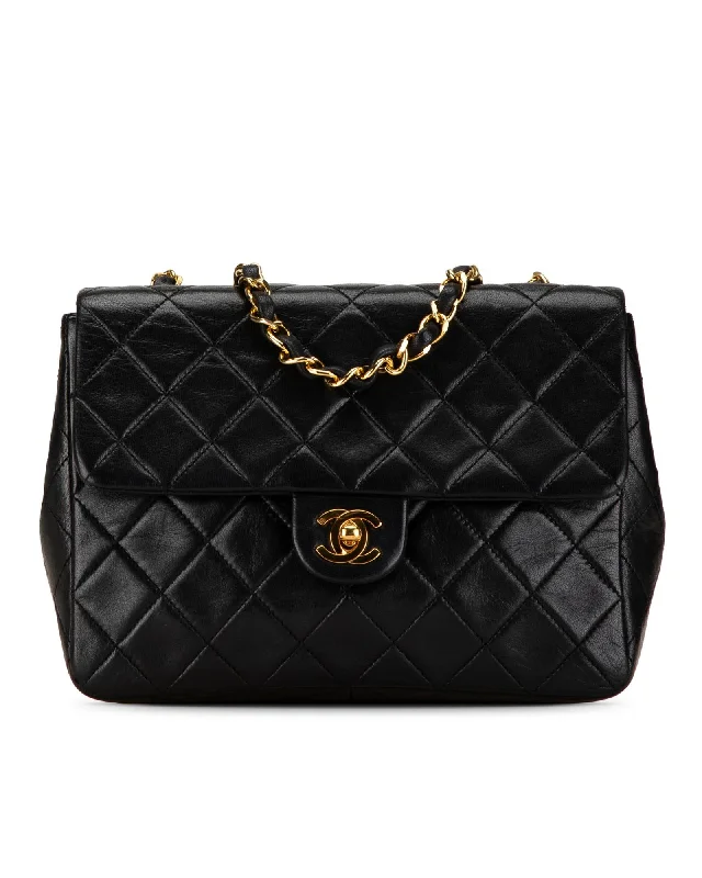 Chanel Classic Double Flap Black Quilted Lambskin Leather Shoulder Bag