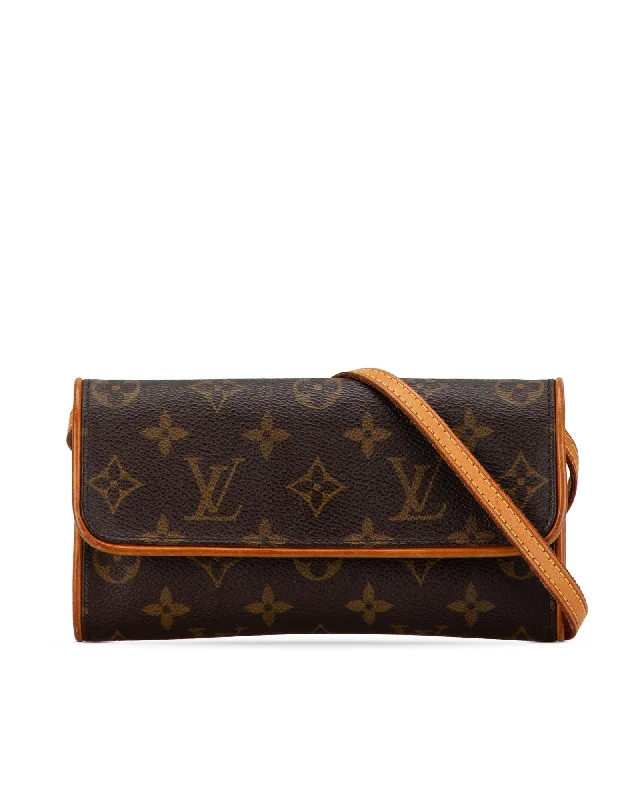 Monogram Pochette Twin PM with Vachetta Leather Trim and Magnetic Closure