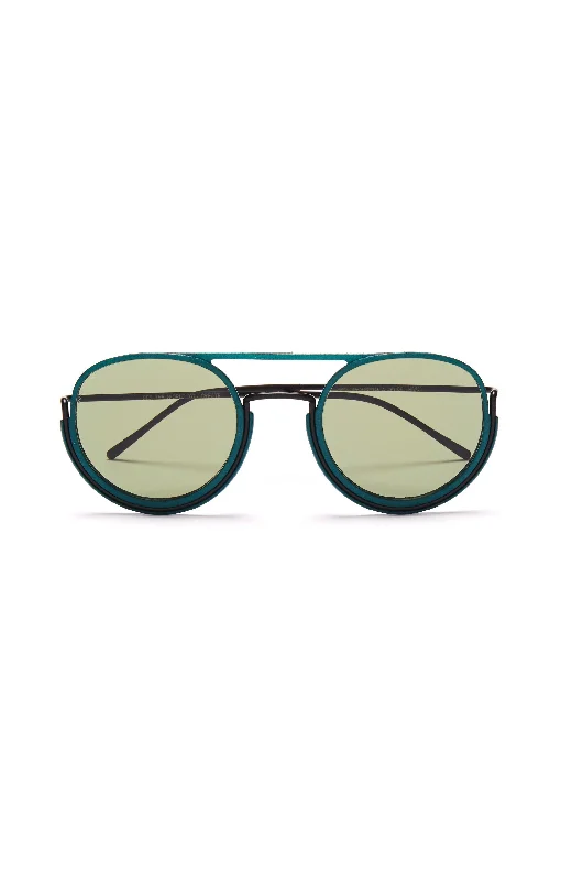 Bio-plastic 3D Printed GODDARD Glasses in BLACK/PINE FOREST/G15