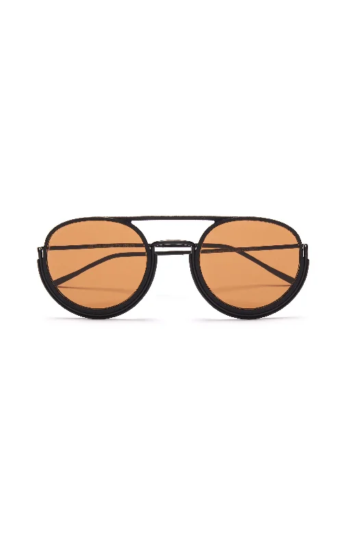 Bio-plastic 3D Printed GODDARD Glasses in BLACK/BLACK/BROWN