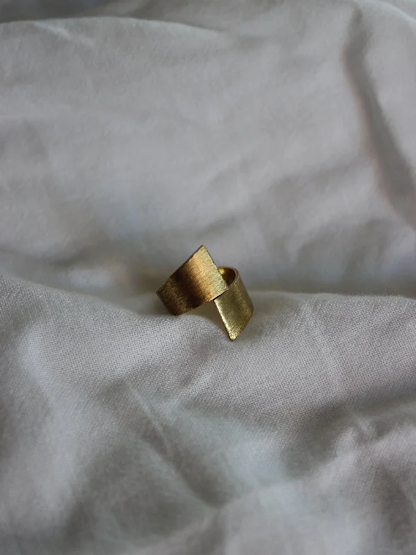 Gold Plated Adjustable Ring-Recycled Silver