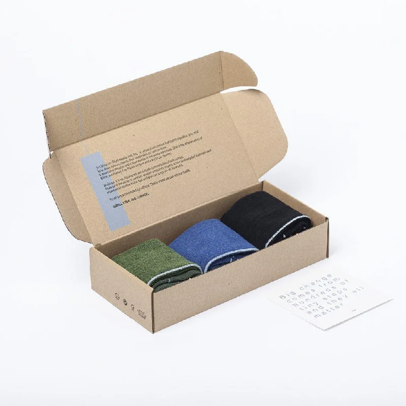 "Green Box" Set Of 3 Sustainable Socks