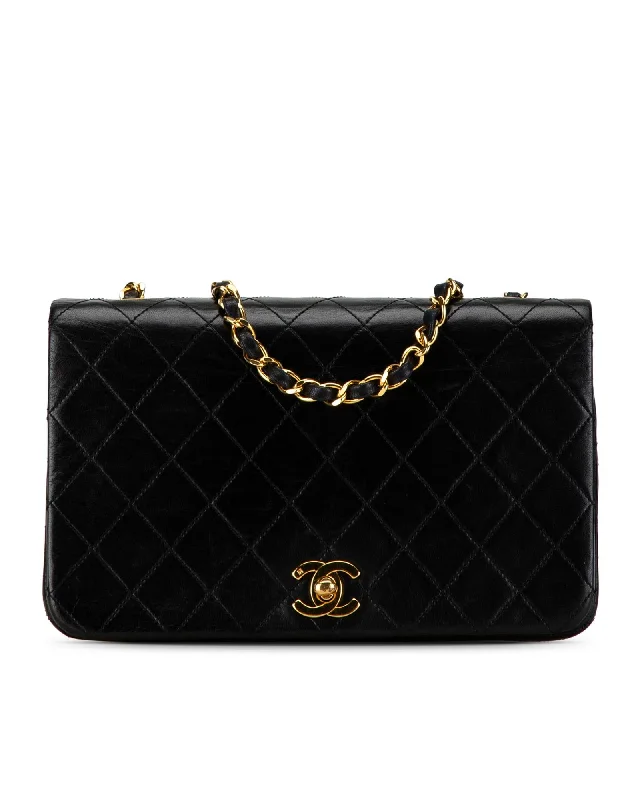 Chanel Classic Double Flap Black Lambskin Leather Shoulder Bag