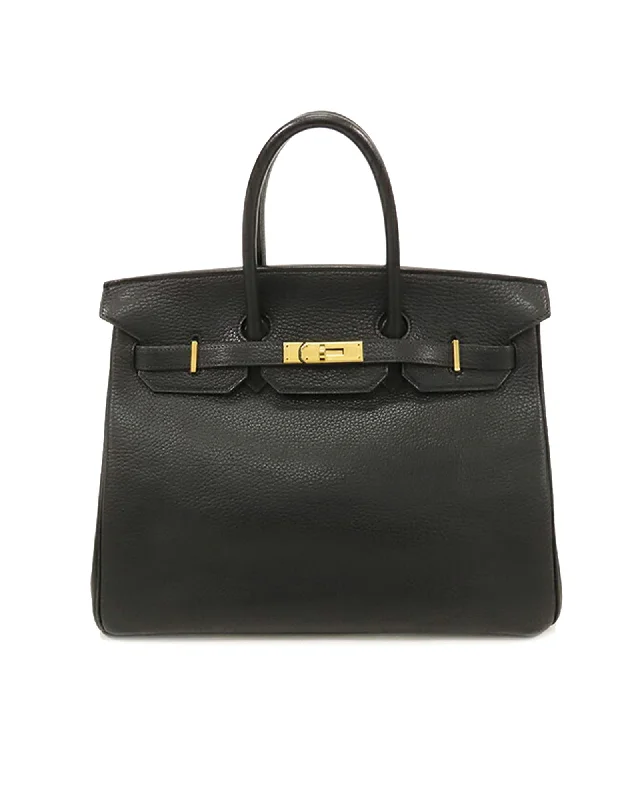 Fjord Leather Birkin Retourne with Turn-Lock Closure and Interior Pockets