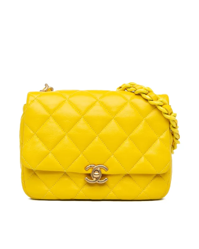 Small Quilted Lambskin Candy Chain Flap Crossbody