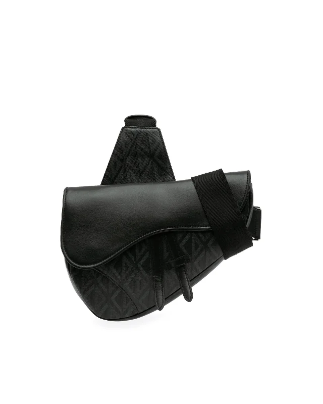 Dior Saddle Bag Black Leather Crossbody