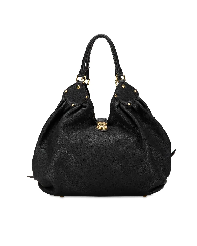 Louis Vuitton Beverly MM Black Leather Hobo Bag