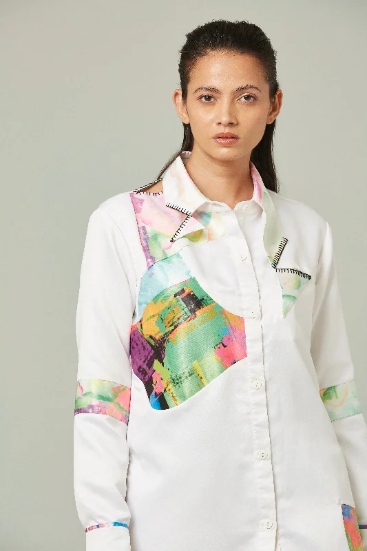 Juliet Colour block sustainable recycled polyester shirt